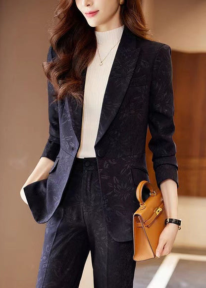 French Navy Peter Pan Collar Print Cotton Coats Spring YJ021 ABC