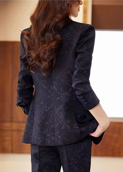 French Navy Peter Pan Collar Print Cotton Coats Spring YJ021 ABC