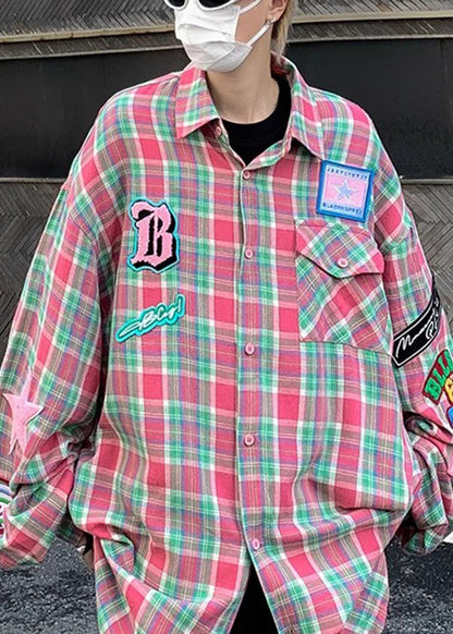 Navy Pockets Plaid Men Spring Shirt French Cotton FashionChic