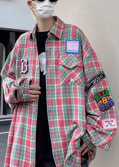 Navy Pockets Plaid Men Spring Shirt French Cotton FashionChic