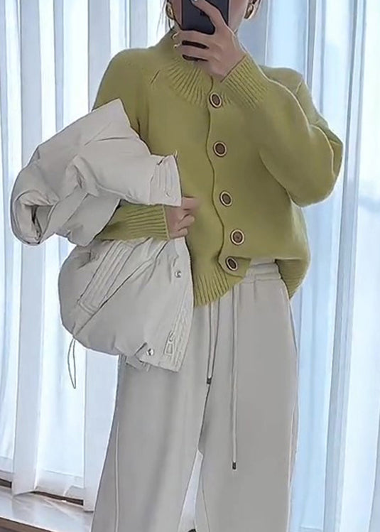 French Pink Hign Neck Button Knit Cardigan Spring YY033 ABC