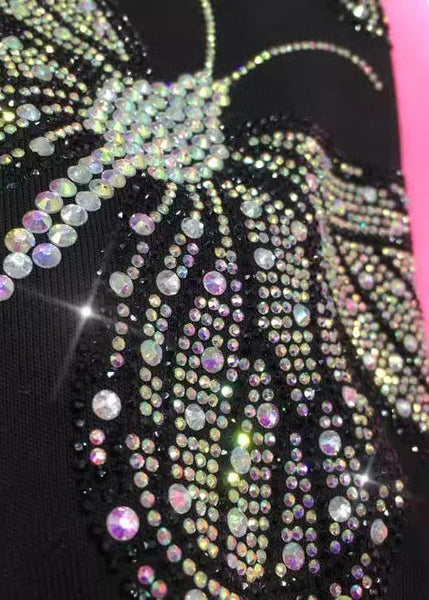 Fall French Pants Zircon Cotton Pink Butterfly FashionChic