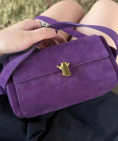 Purple Versatile Suede Bag Body French Cross FashionChic