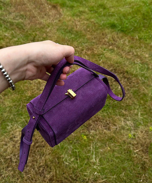 Purple Versatile Suede Bag Body French Cross FashionChic