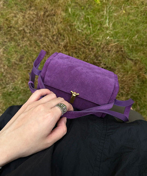 Purple Versatile Suede Bag Body French Cross FashionChic