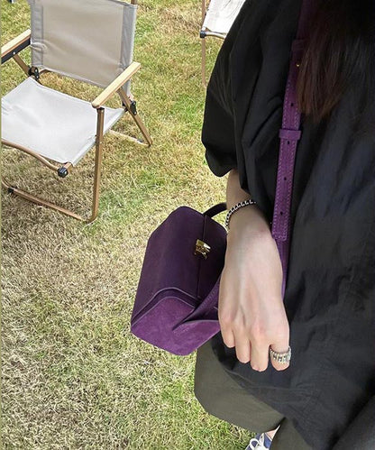 Purple Versatile Suede Bag Body French Cross FashionChic