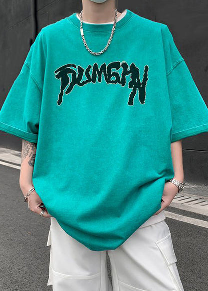 Letter Oversized Cotton T Shirts Rose Summer Belle French Mens FashionChic