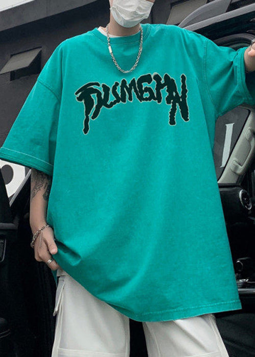 Letter Oversized Cotton T Shirts Rose Summer Belle French Mens FashionChic