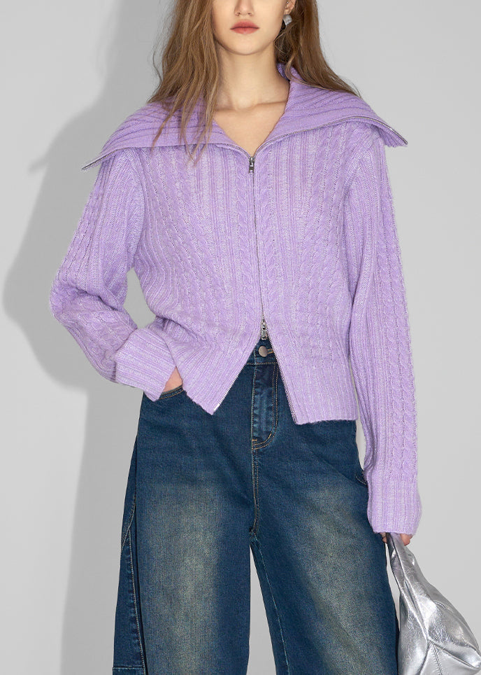 French Rose Zip Up Patchwork Woolen Loose Coat Spring TQ023 ABC