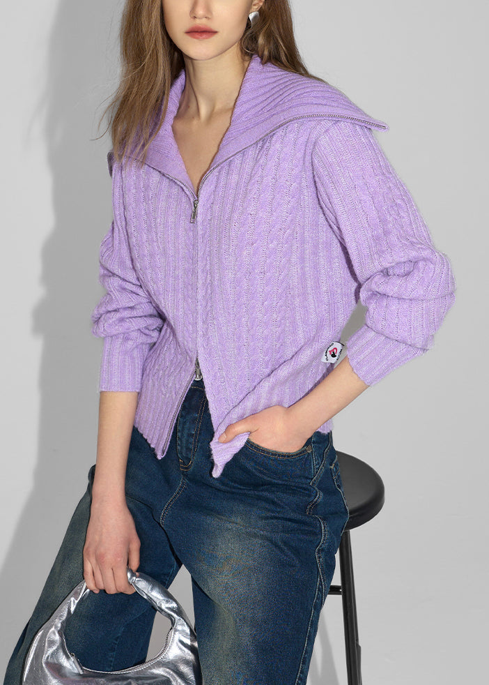 French Rose Zip Up Patchwork Woolen Loose Coat Spring TQ023 ABC