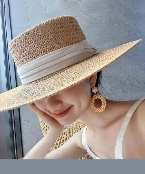 Woven French New Cloche Straw Hat Khaki Style FashionChic