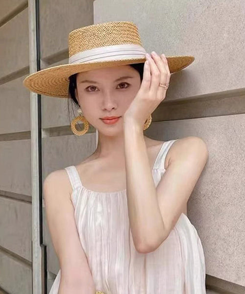 Woven French New Cloche Straw Hat Khaki Style FashionChic