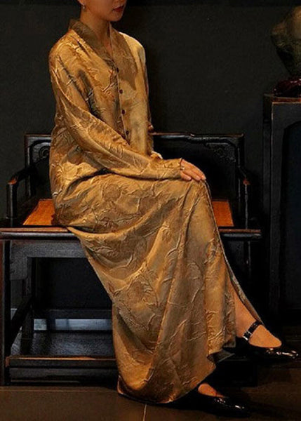 Button Silk Neck Shirts Print Dresses V Fall French FashionChic