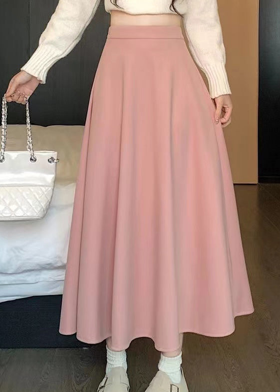 French Versatile Pink High Waist Wrinkled Skirts Spring QQ1011 Ada Fashion