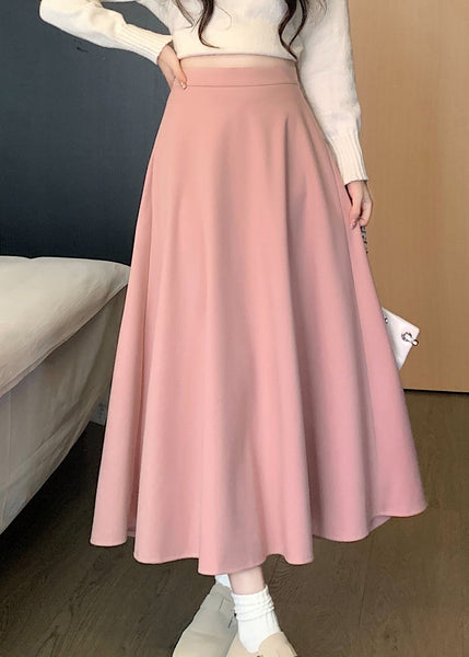 French Versatile Pink High Waist Wrinkled Skirts Spring QQ1011 Ada Fashion