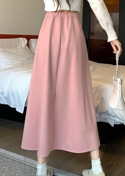 French Versatile Pink High Waist Wrinkled Skirts Spring QQ1011 Ada Fashion