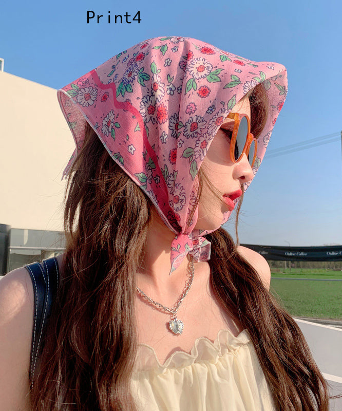 French Versatile Printed Beach Sunshade Headscarf YU1003 Hat-HAT240528