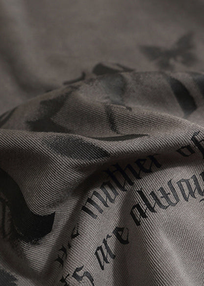 French White Gradient Color Print Cotton Mens Tshirt Summer LK049 Men-Silk-MENT240630