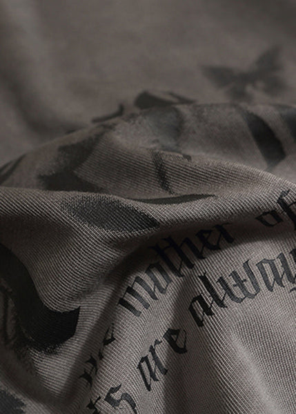 French White Gradient Color Print Cotton Mens Tshirt Summer LK049 Men-Silk-MENT240630