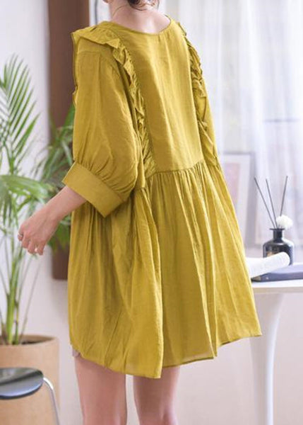 Ginger Wrinkled Cotton Blouse V Neck Half Sleeve MN069 MMDM-HTP240704