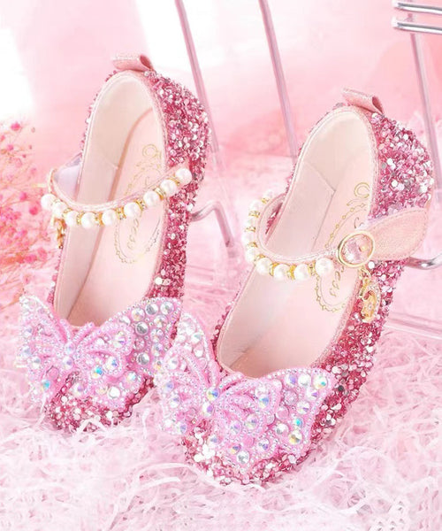 Shoes Strap Girl Nail Buckle Crystal Pink Baby Chic Bead Princess FashionChic