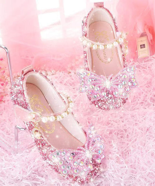 Shoes Strap Girl Nail Buckle Crystal Pink Baby Chic Bead Princess FashionChic