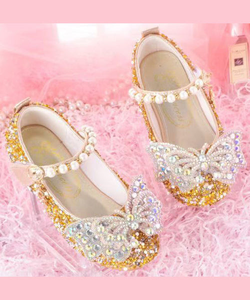 Shoes Strap Girl Nail Buckle Crystal Pink Baby Chic Bead Princess FashionChic