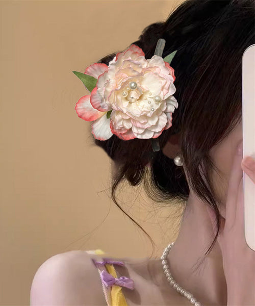 Floral Alloy Peony Hairpin Pearl Color Gradient FashionChic