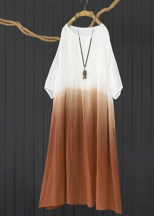 Gradient Color Brown Cozy Holiday Maxi Dress Summer GH1089 Ada Fashion