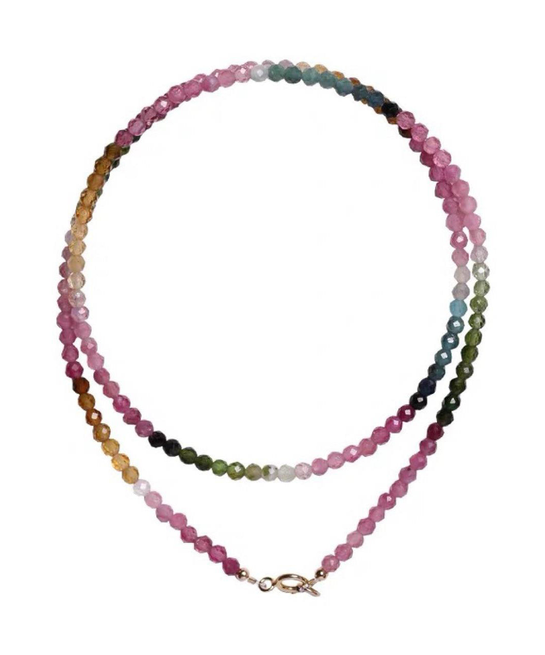 Gradient Sterling Gratuated Color Beading Bead Necklace Silver FashionChic