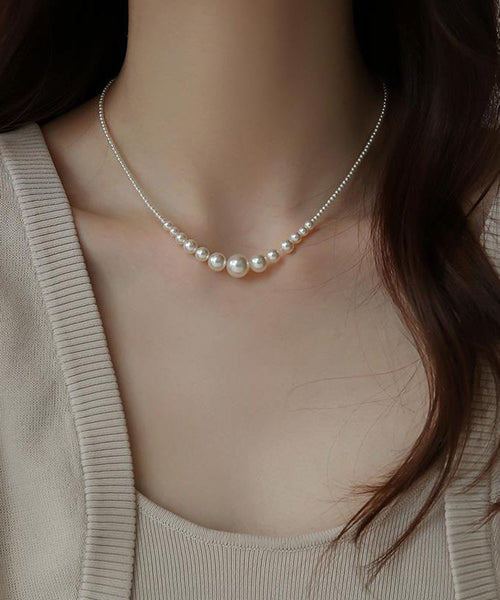 Silver Broken Gradient Color Pearl White Sterling FashionChic