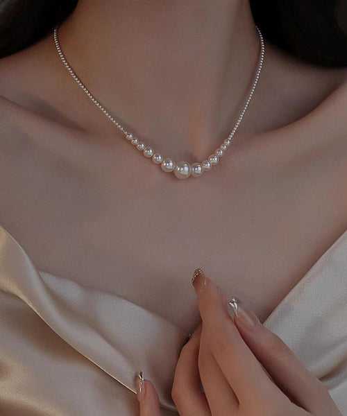 Silver Broken Gradient Color Pearl White Sterling FashionChic