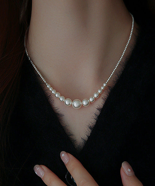 Silver Broken Gradient Color Pearl White Sterling FashionChic