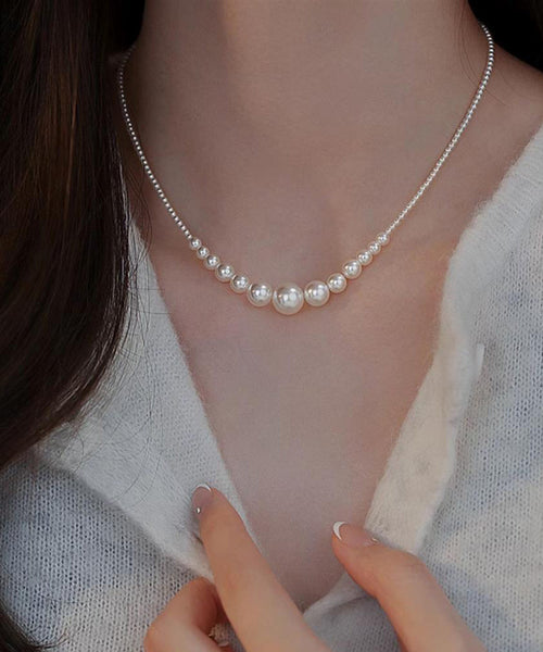 Silver Broken Gradient Color Pearl White Sterling FashionChic