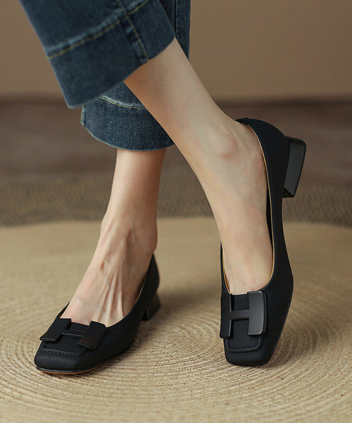 Comfy Splicing Flat Shoes Cowhide Green Leather FashionChic