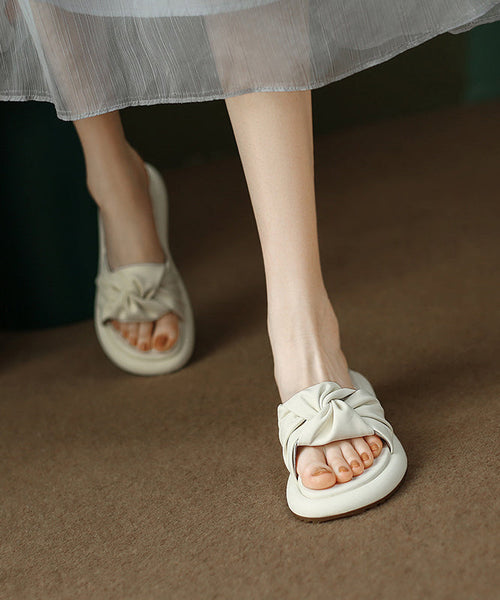 Toe Green Slide Sandals Splicing Leather Peep Beautiful Faux FashionChic