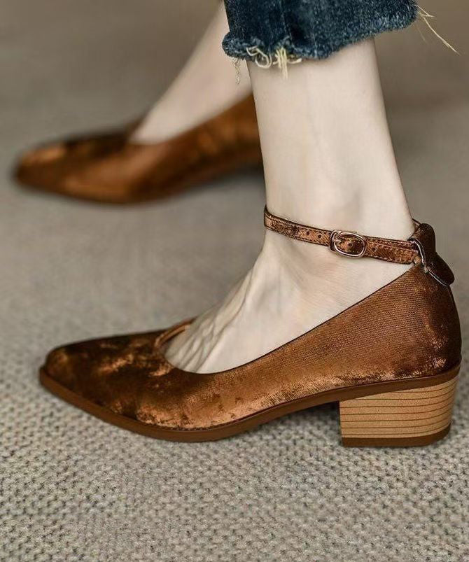 Green Faux Leather Loafers For Women Splicing Buckle Strap OM014 ABC