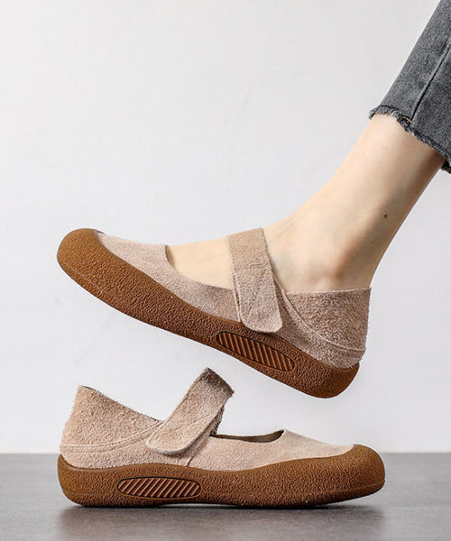 Splicing Green Casual Flats Buckle Platform Suede Strap FashionChic