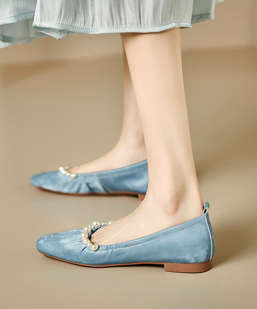 Bead Wrinkled Loafers Nail Green Women Penny FashionChic