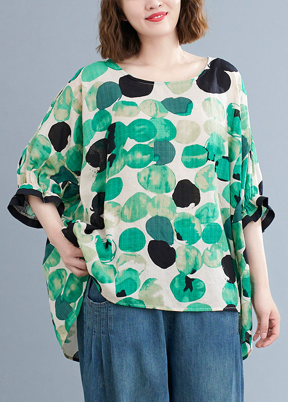 Green O-Neck Cozy Top Short Sleeve GH1044 Ada Fashion