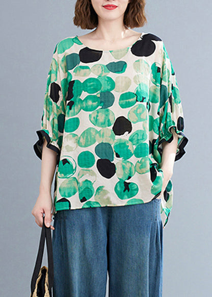 Green O-Neck Cozy Top Short Sleeve GH1044 Ada Fashion