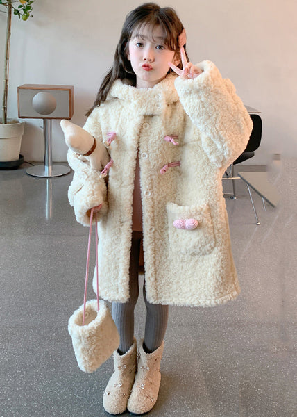 Handmade Apricot Patchwork Pockets Kids Faux Fur Hooded Coat Winter WL022 MM-RCTZ-GICT241120