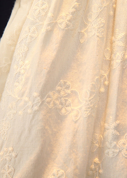 Handmade Beige Embroideried Ruffled Patchwork Girls Top Short Sleeve SS1013 MM-RCTZ-STP240601