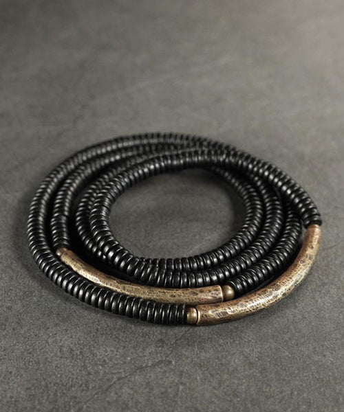 Wood Chain Black Ebony Layered Handmade Bracelet FashionChic