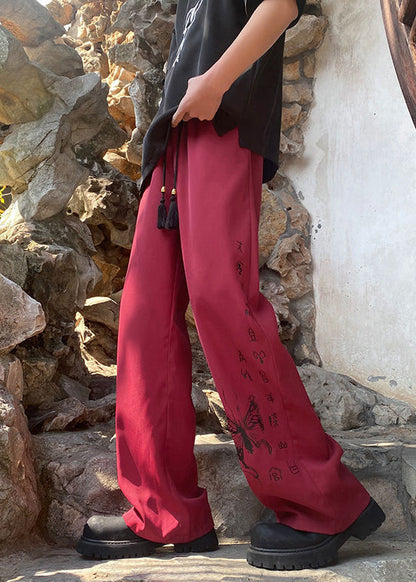 Handmade Black Pockets Print Ice Silk Mens Pants Summer YT039 Men-Silk-MENP240721