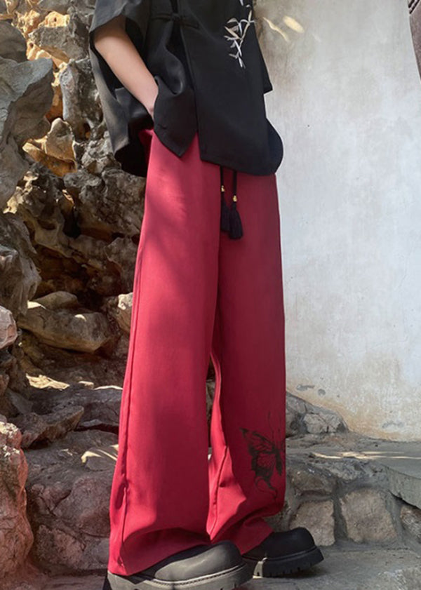 Handmade Black Pockets Print Ice Silk Mens Pants Summer YT039 Men-Silk-MENP240721