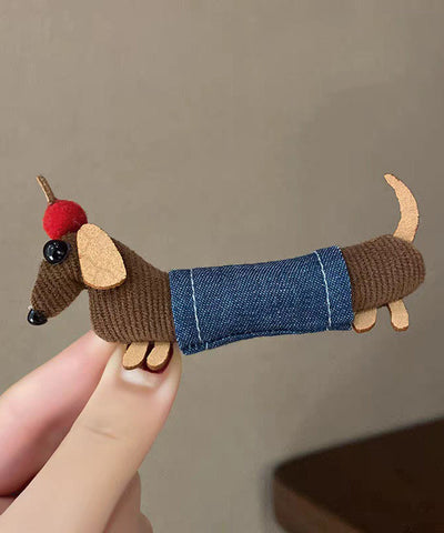 Blue Cloth Handmade Hairpin Dot Dachshund FashionChic