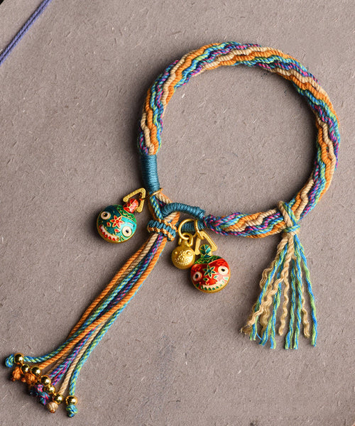 Handmade Blue Hand Woven Gold Swallowing Beast Tassel Charm Bracelet GH1024 Ada Fashion