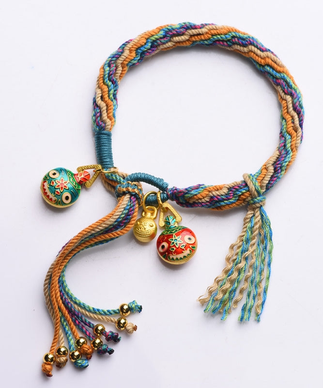 Handmade Blue Hand Woven Gold Swallowing Beast Tassel Charm Bracelet GH1024 Ada Fashion