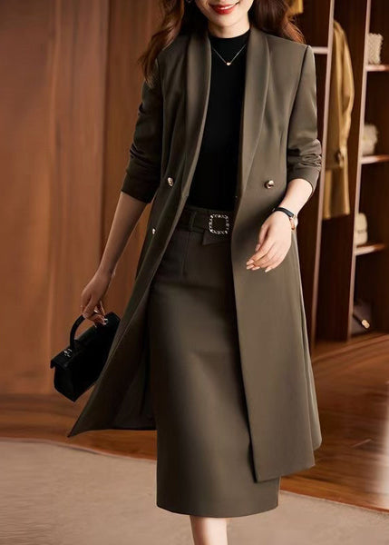 Handmade Brown Double Breast Cotton Trench Coats Spring YJ027 ABC